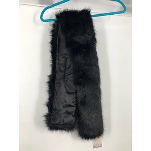 2 Chic Solid Black Faux Fur Stole Scarf